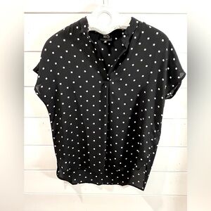 W5 Blouse – Size M – Black with Mini White Square Print